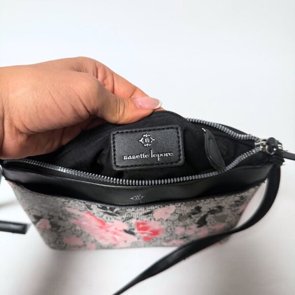 Nanette Lepore Risley Logo Crossbody Bag – Pink Floral – New Without Tags - Picture 3 of 7